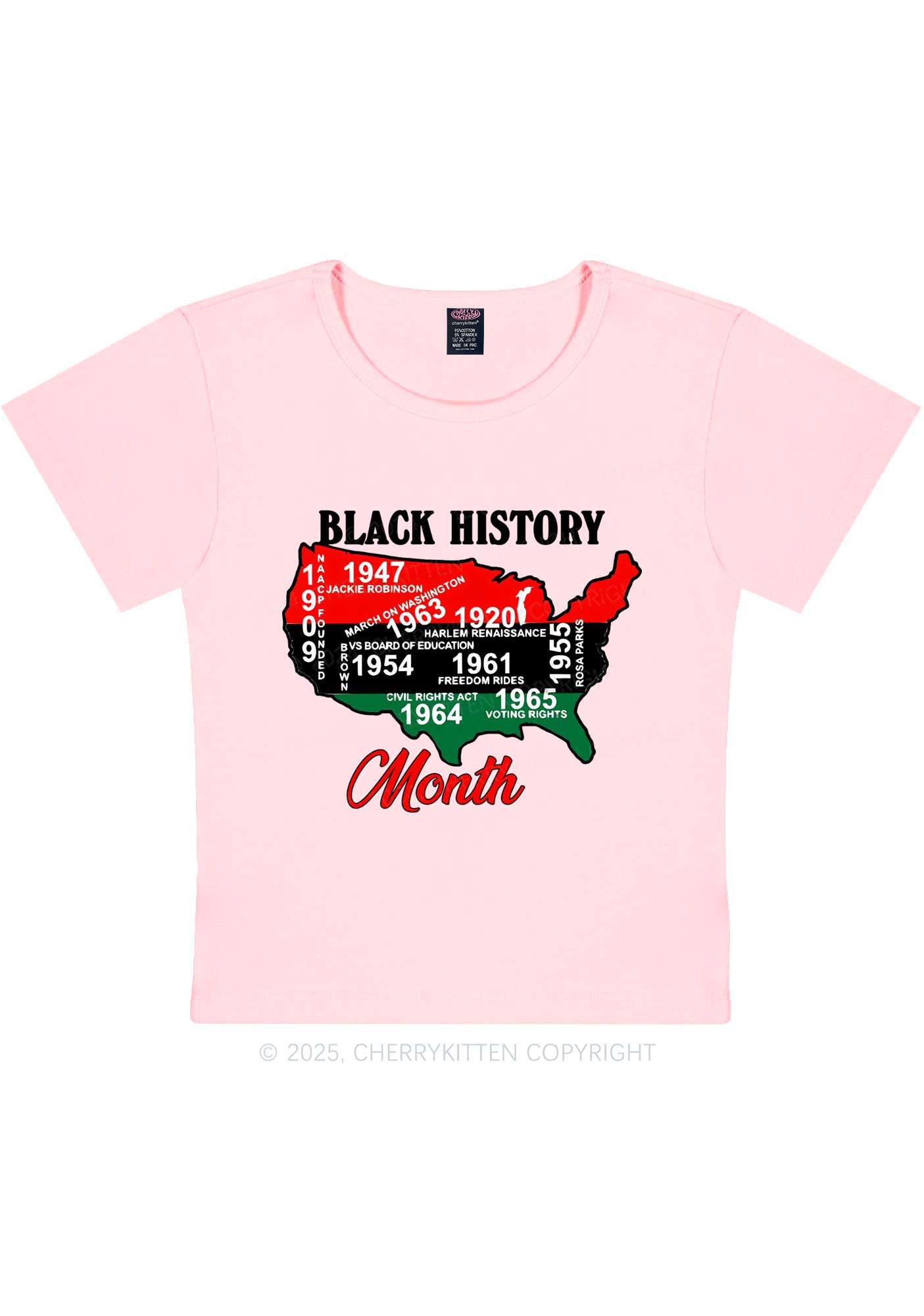 Black History Month Y2K Baby Tee Cherrykitten