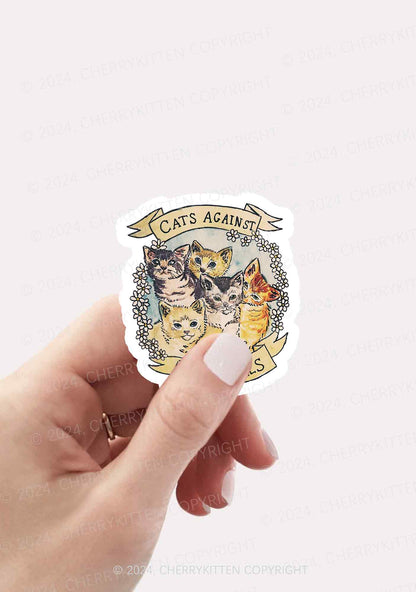 Cats Against 1Pc Y2K Sticker Cherrykitten