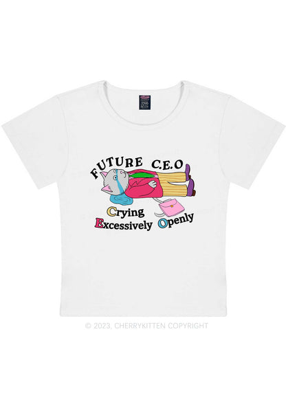 Curvy Future CEO Y2K Baby Tee Cherrykitten