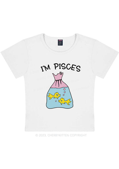 Curvy I'm Pisces Y2K Baby Tee Cherrykitten