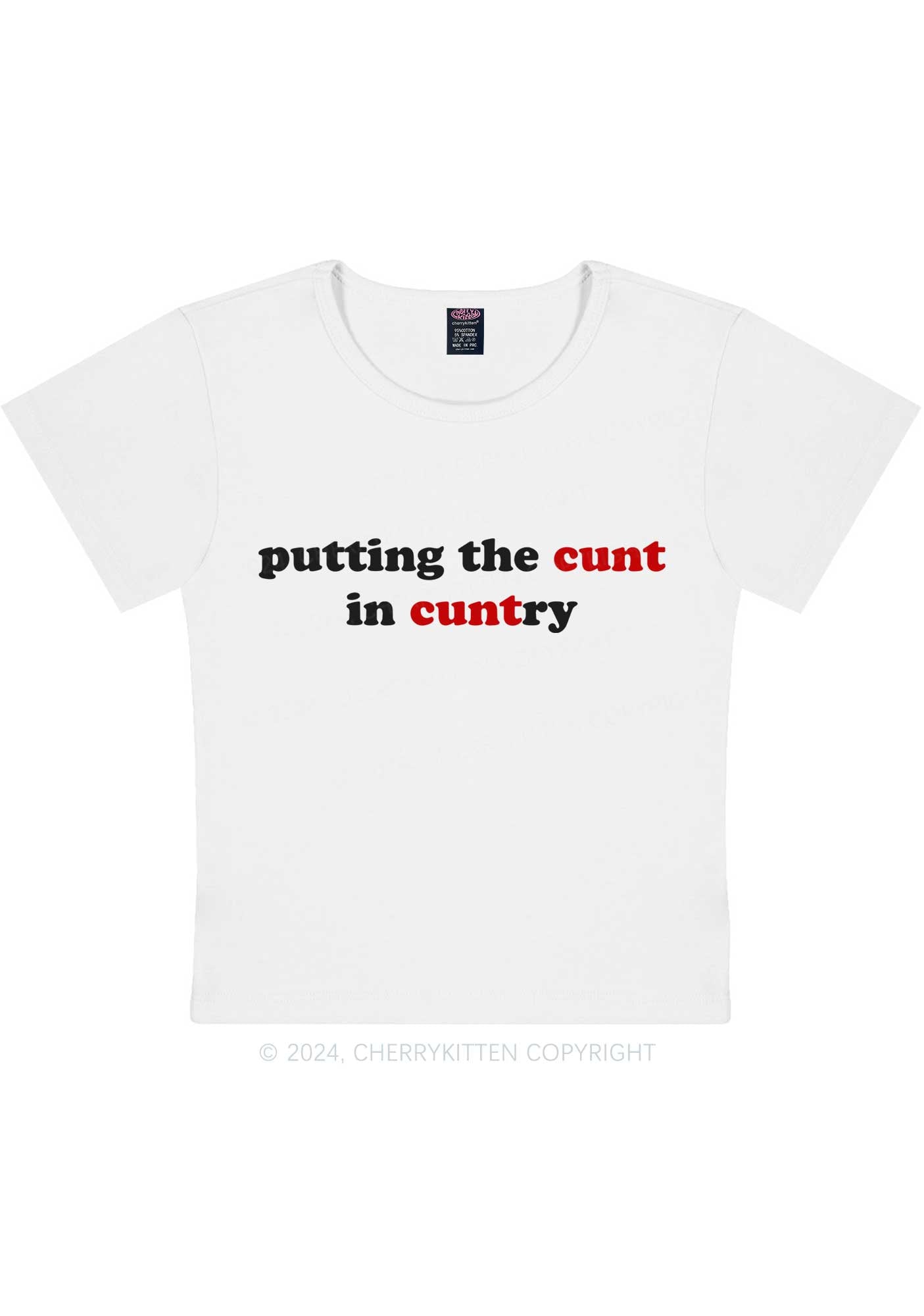 Putting Cxxt In Cuntry Y2K Baby Tee Cherrykitten