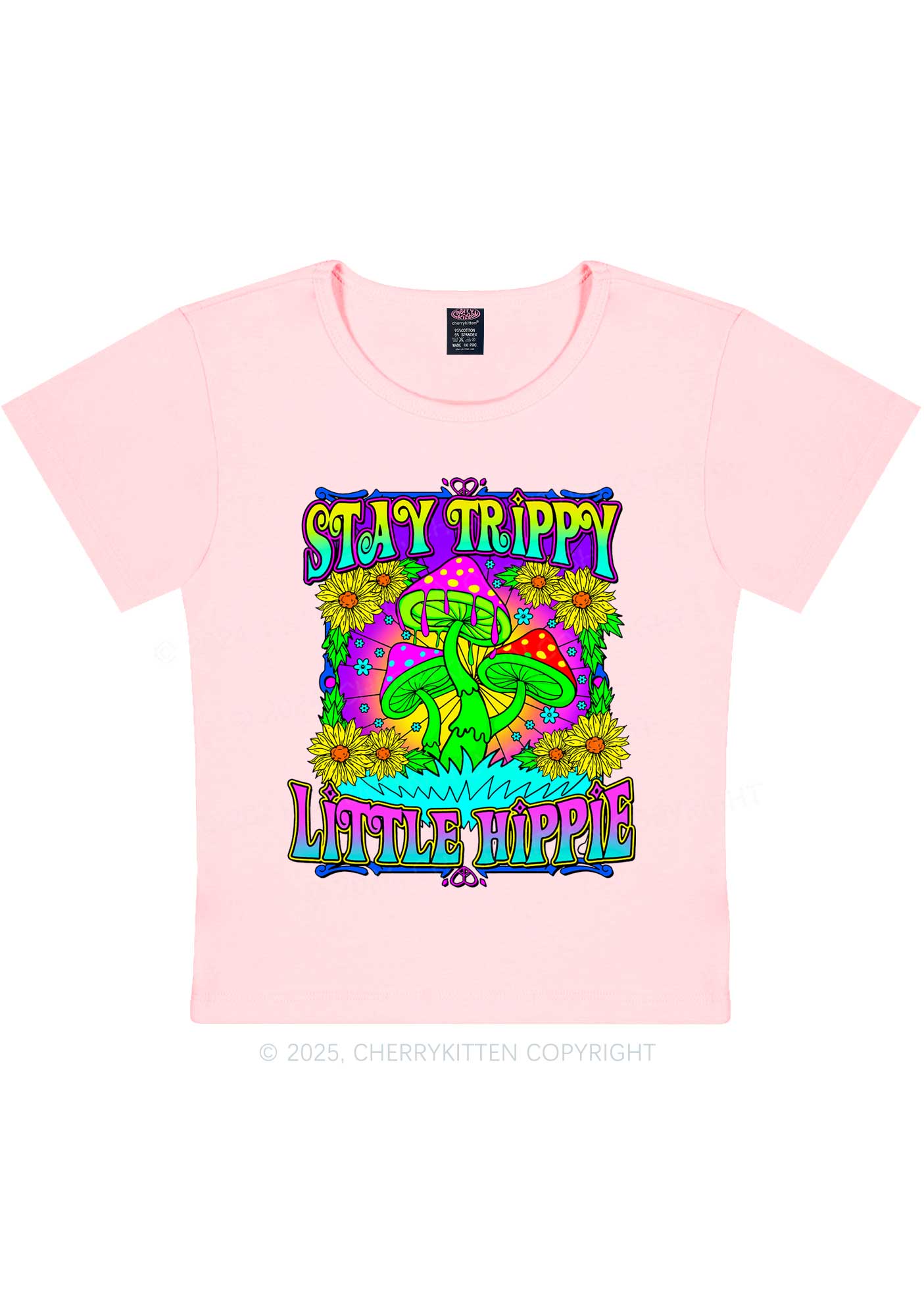 Stay Trippy Little Hippie Y2K Baby Tee Cherrykitten