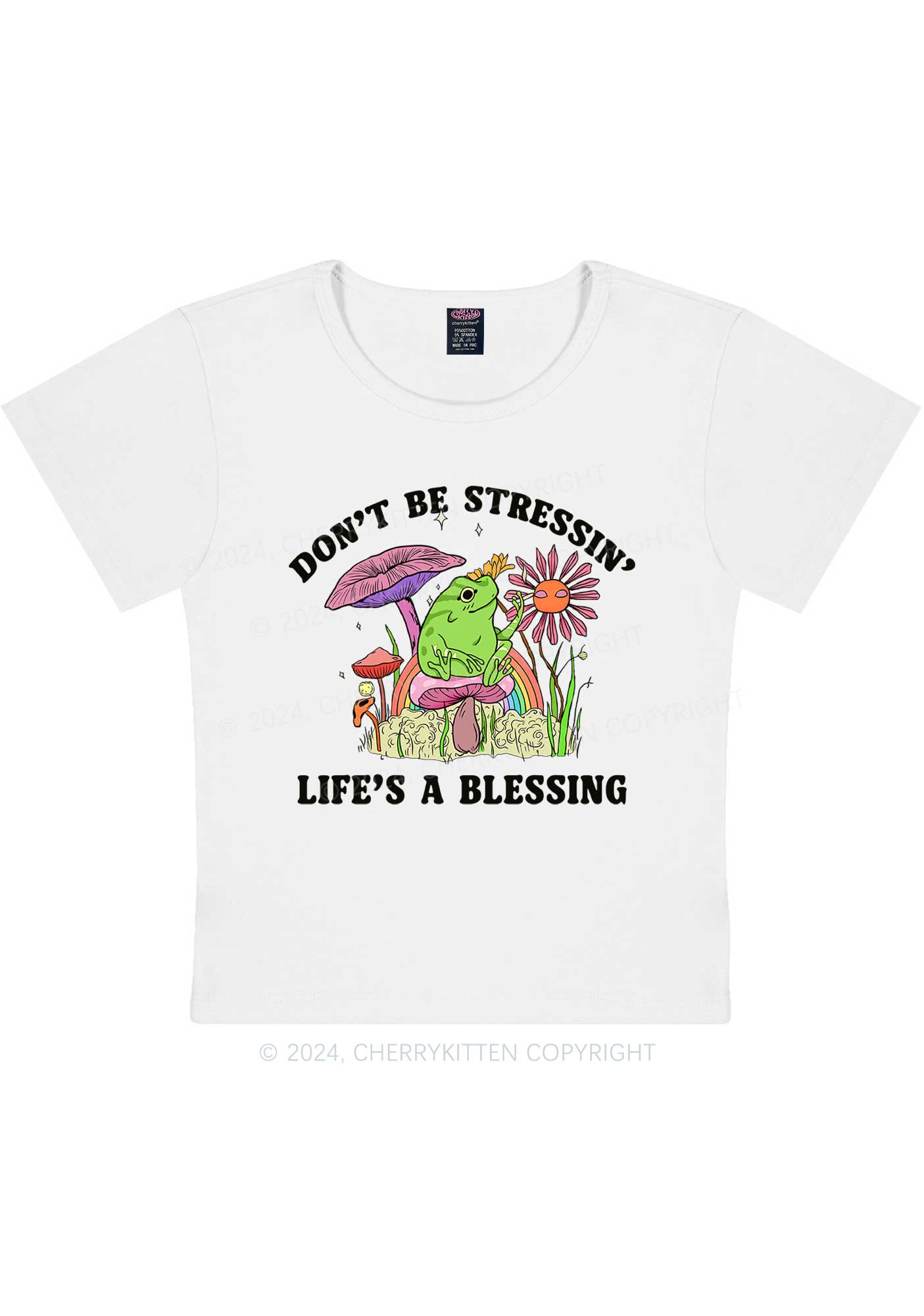 Don't Be Stressin Y2K Baby Tee Cherrykitten