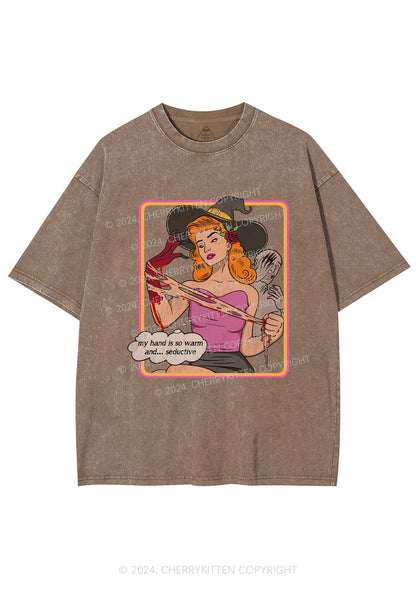 Halloween Seductive Hand Y2K Washed Tee Cherrykitten