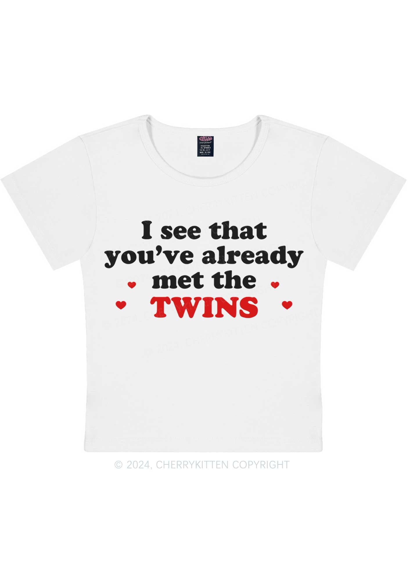 You've Already Met The Twins Y2K Baby Tee Cherrykitten