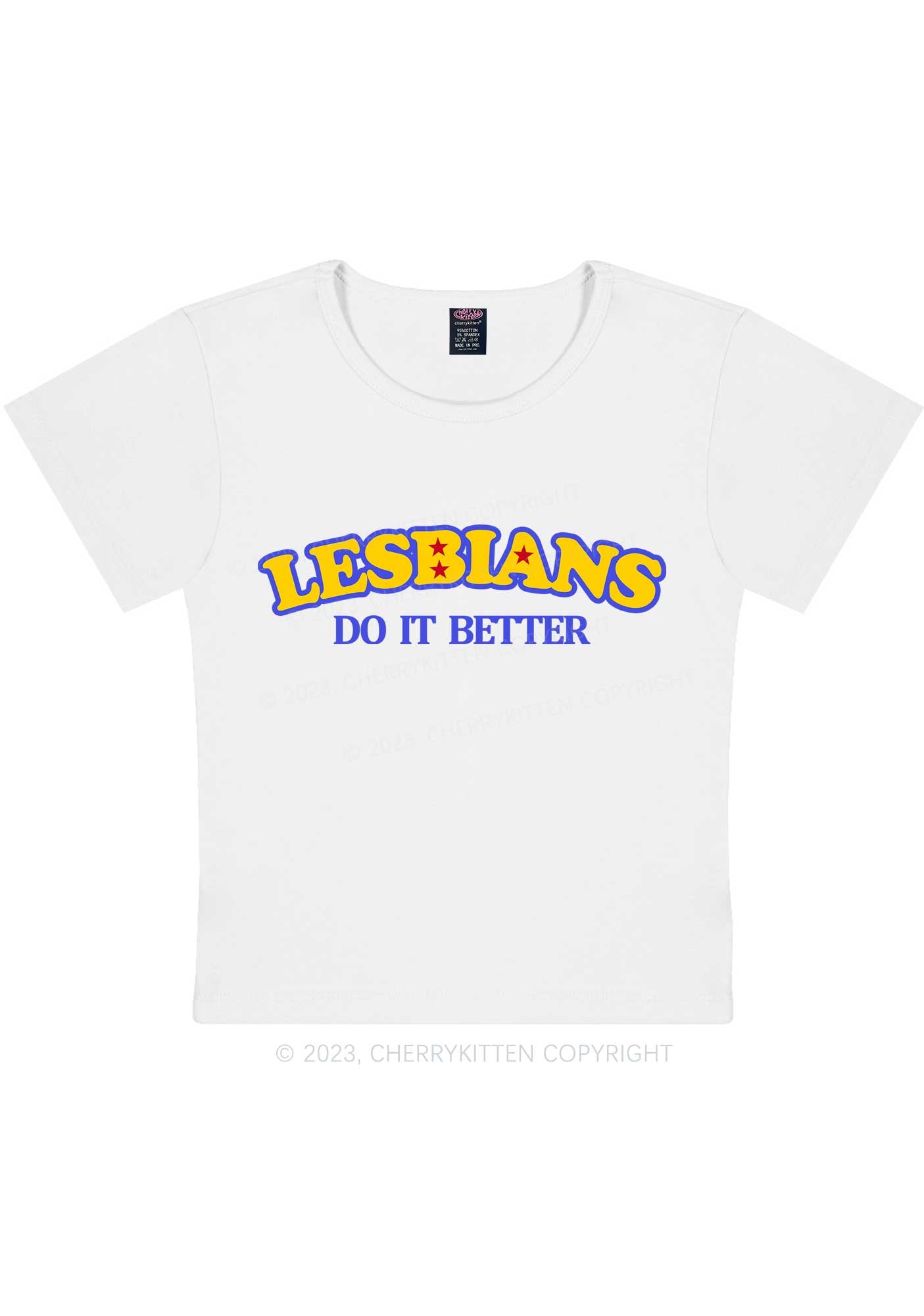 Curvy Lesbians Do It Better Y2K Baby Tee Cherrykitten