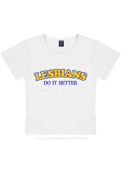 Curvy Lesbians Do It Better Y2K Baby Tee Cherrykitten