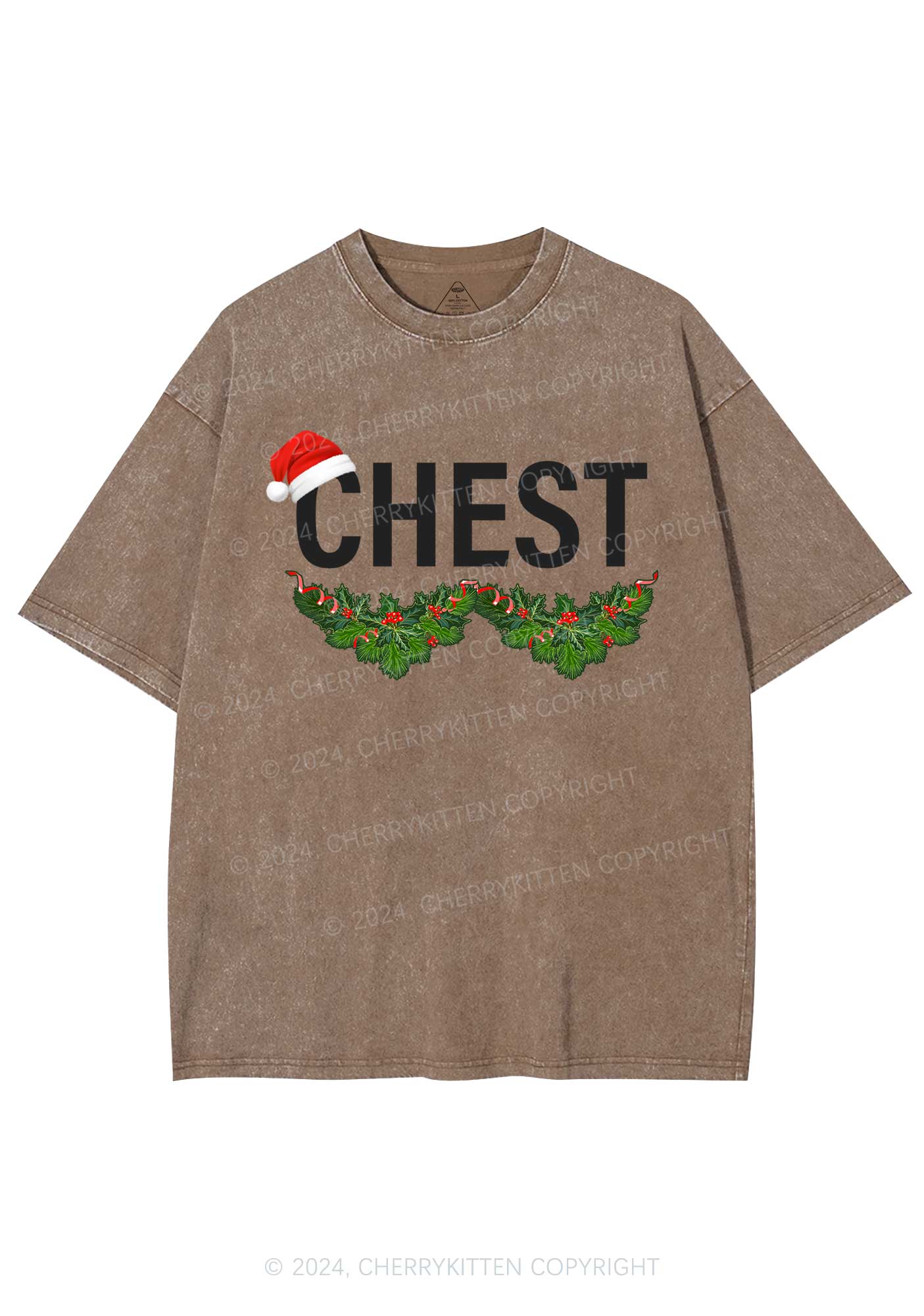 Christmas Chest Y2K Washed Tee Cherrykitten