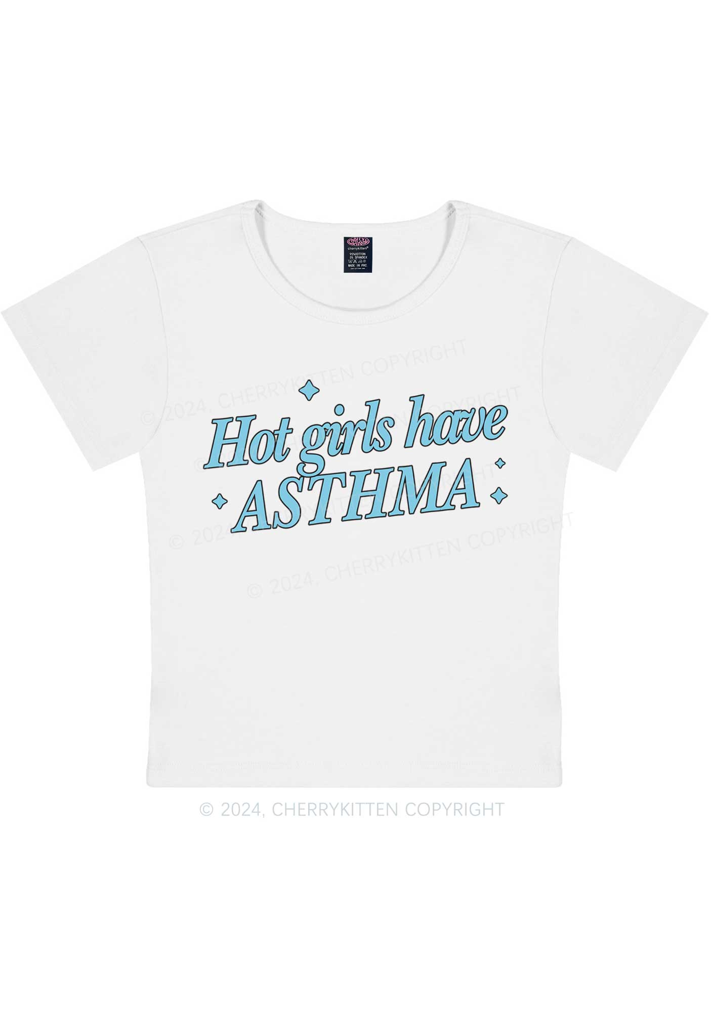 Hot Girls Have Asthma Y2K Baby Tee Cherrykitten