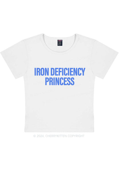 Iron Deficiency Princess Y2K Baby Tee Cherrykitten