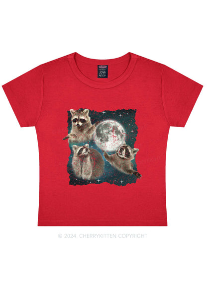 Raccoon Moon Y2K Baby Tee Cherrykitten