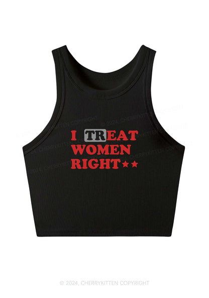 I Treat Women Right Y2K Crop Tank Top Cherrykitten