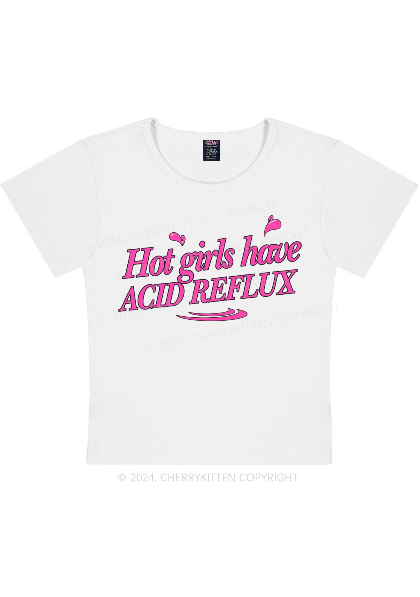 Hot Girls Have Acid Reflux Y2K Baby Tee Cherrykitten