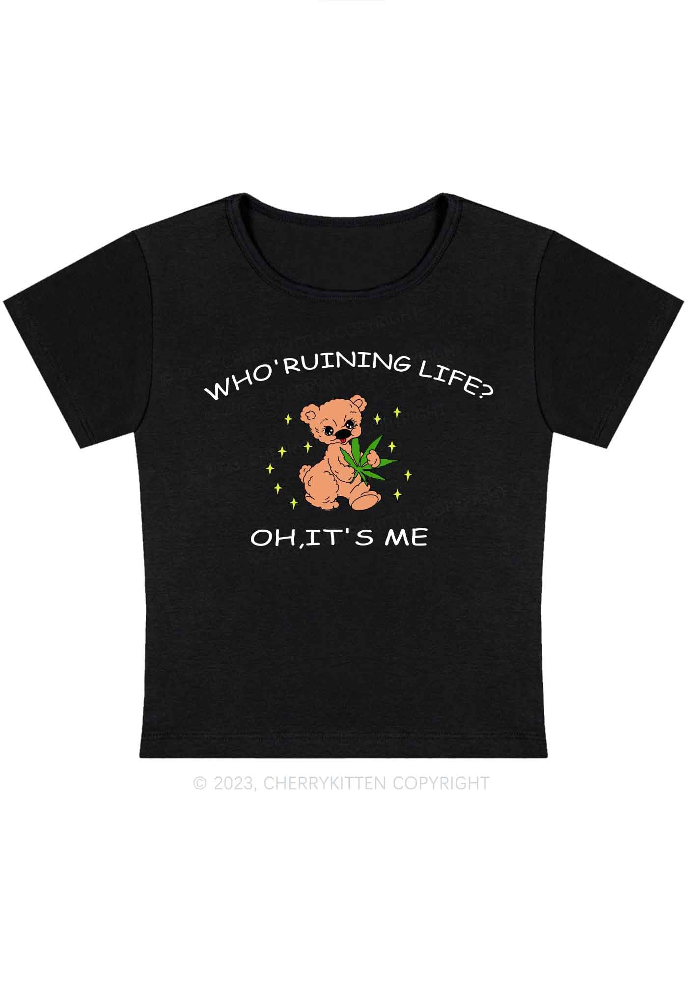 Curvy Who' Ruining Life Y2K Baby Tee Cherrykitten