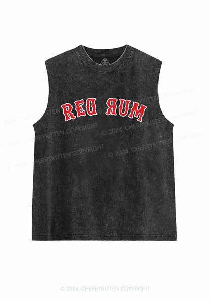 Halloween Red Rum Y2K Washed Tank Cherrykitten