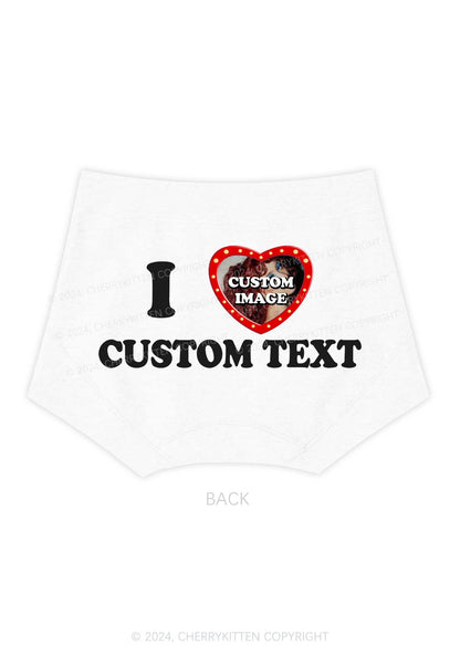 Custom Text&Photo Y2K Mid Rise Waist Boyshort Cherrykitten