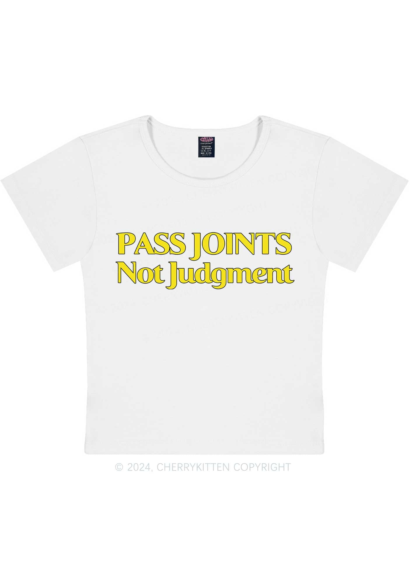 Pass Joints Not Judgment Y2K Baby Tee Cherrykitten