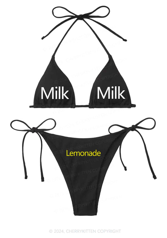 Milk Lemonade Y2K Halter Triangle Bikini Set Cherrykitten