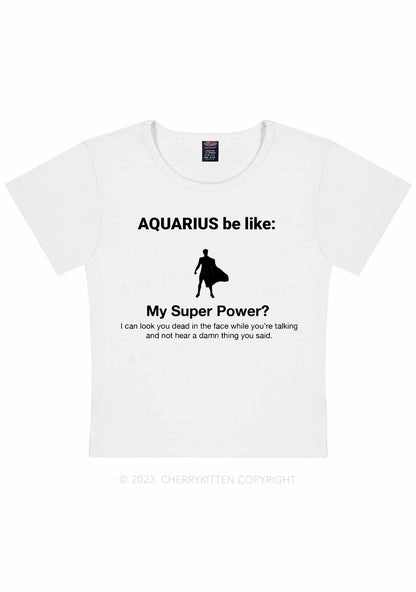 Curvy Aquarius Super Power Y2K Baby Tee Cherrykitten