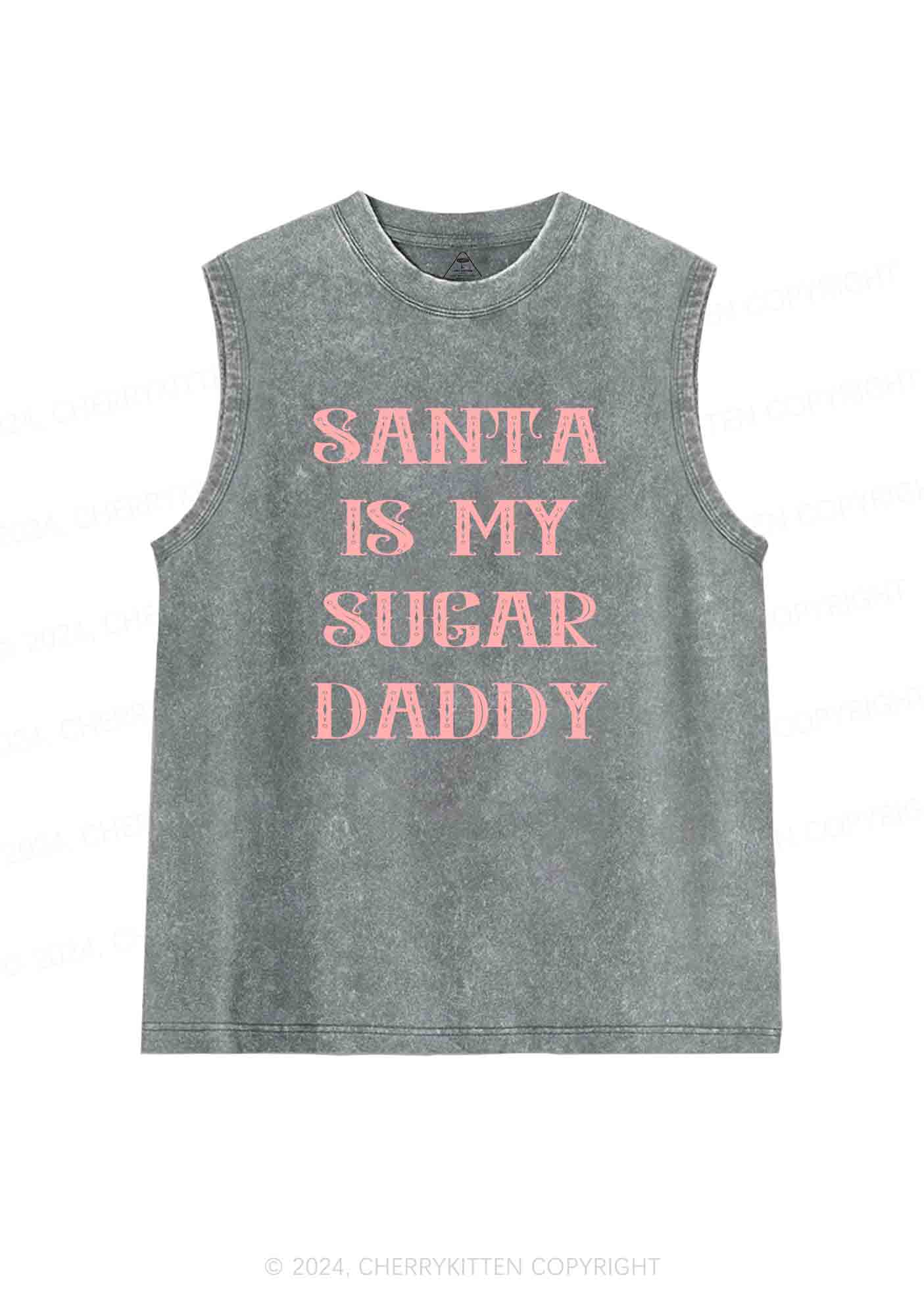 Christmas Sugar Daddy Y2K Washed Tank Cherrykitten