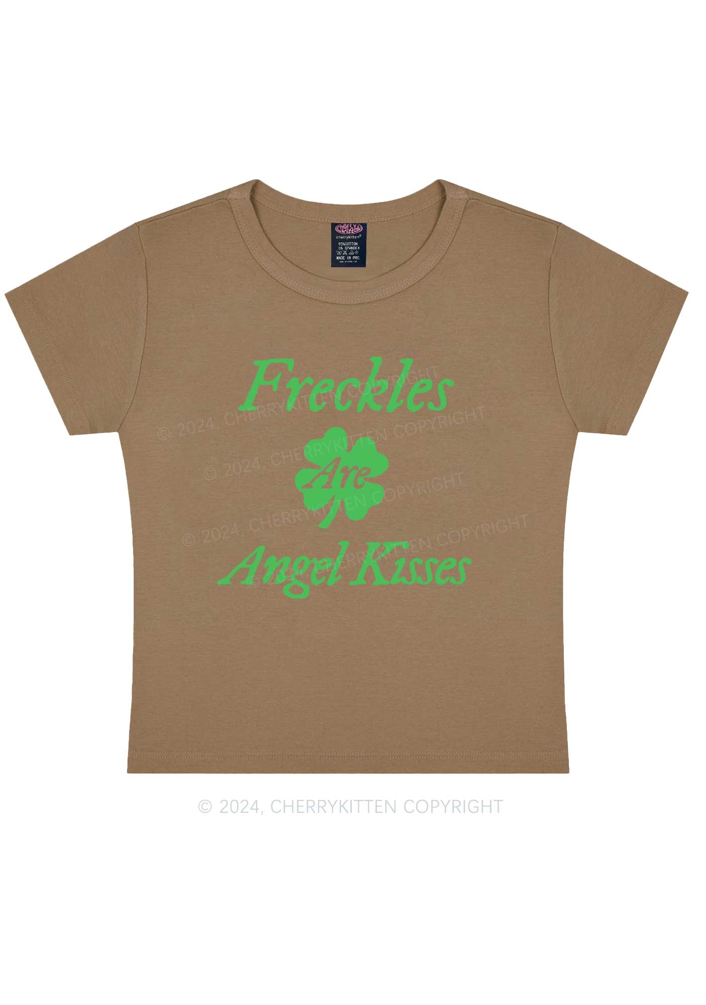 Freckles Are Angel Kisses St Patricks Y2K Baby Tee Cherrykitten