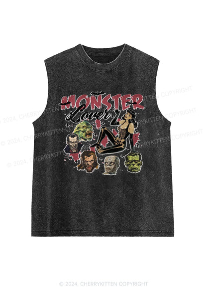 Halloween Monster Lovers Y2K Washed Tank Cherrykitten