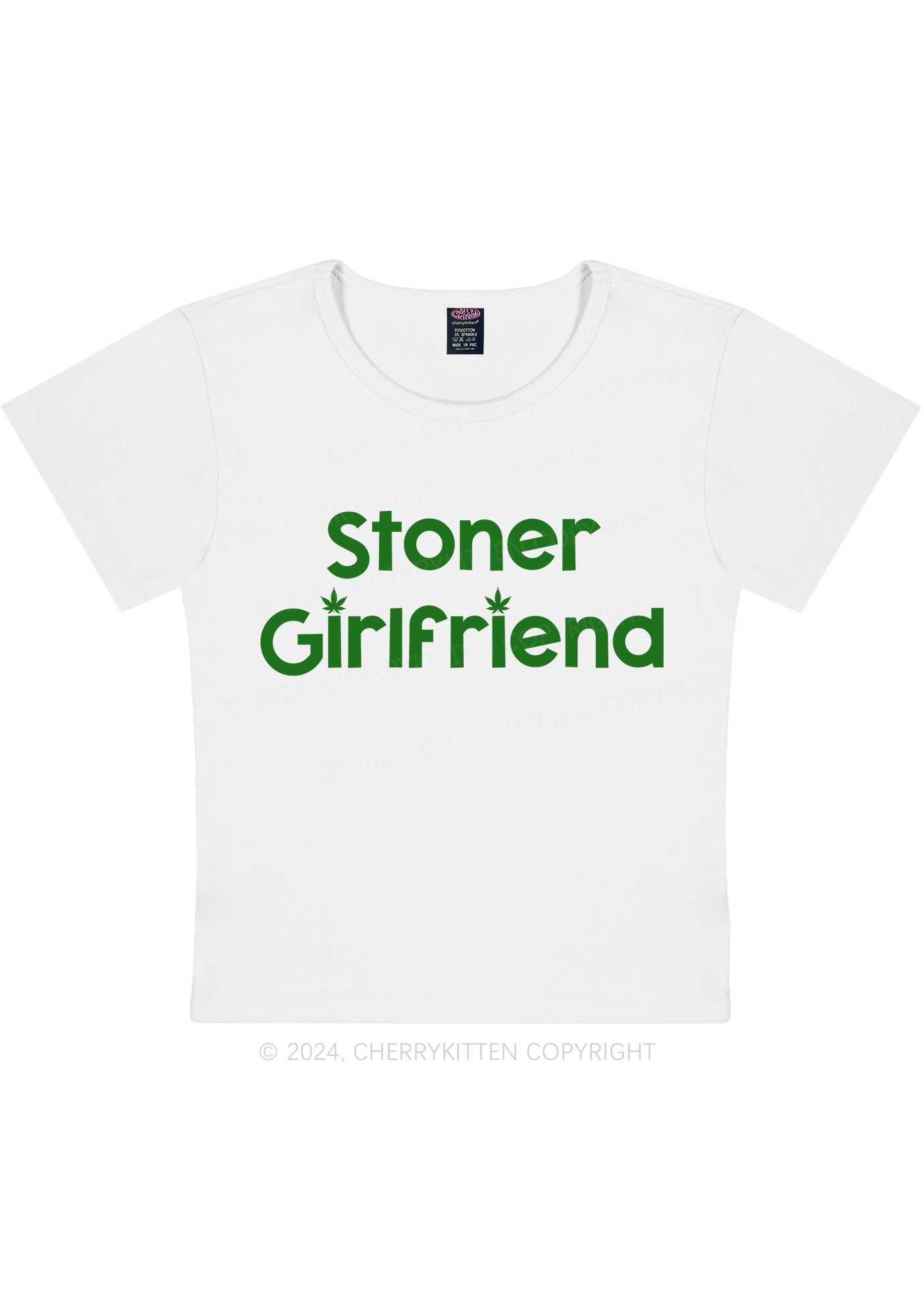 Stoner Girlfriend Y2K Baby Tee Cherrykitten