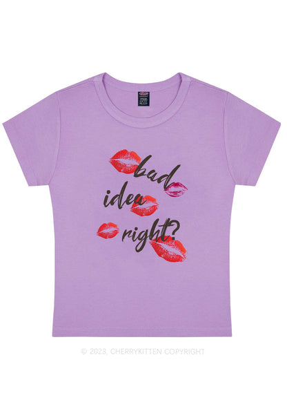 Bad Idea Right Y2K Baby Tee Cherrykitten