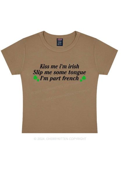 Im Part French St Patricks Y2K Baby Tee Cherrykitten