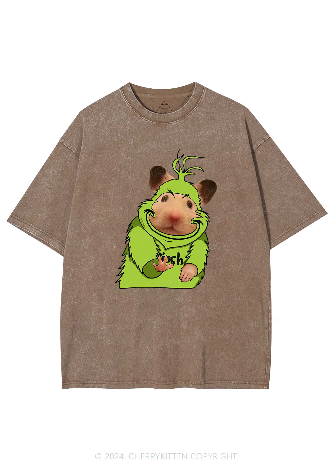 Christmas Green Ratz Y2K Washed Tee Cherrykitten