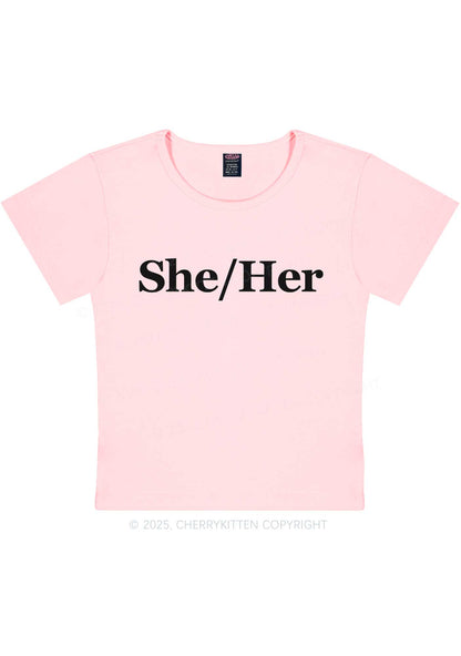 She Or Her Y2K Baby Tee Cherrykitten