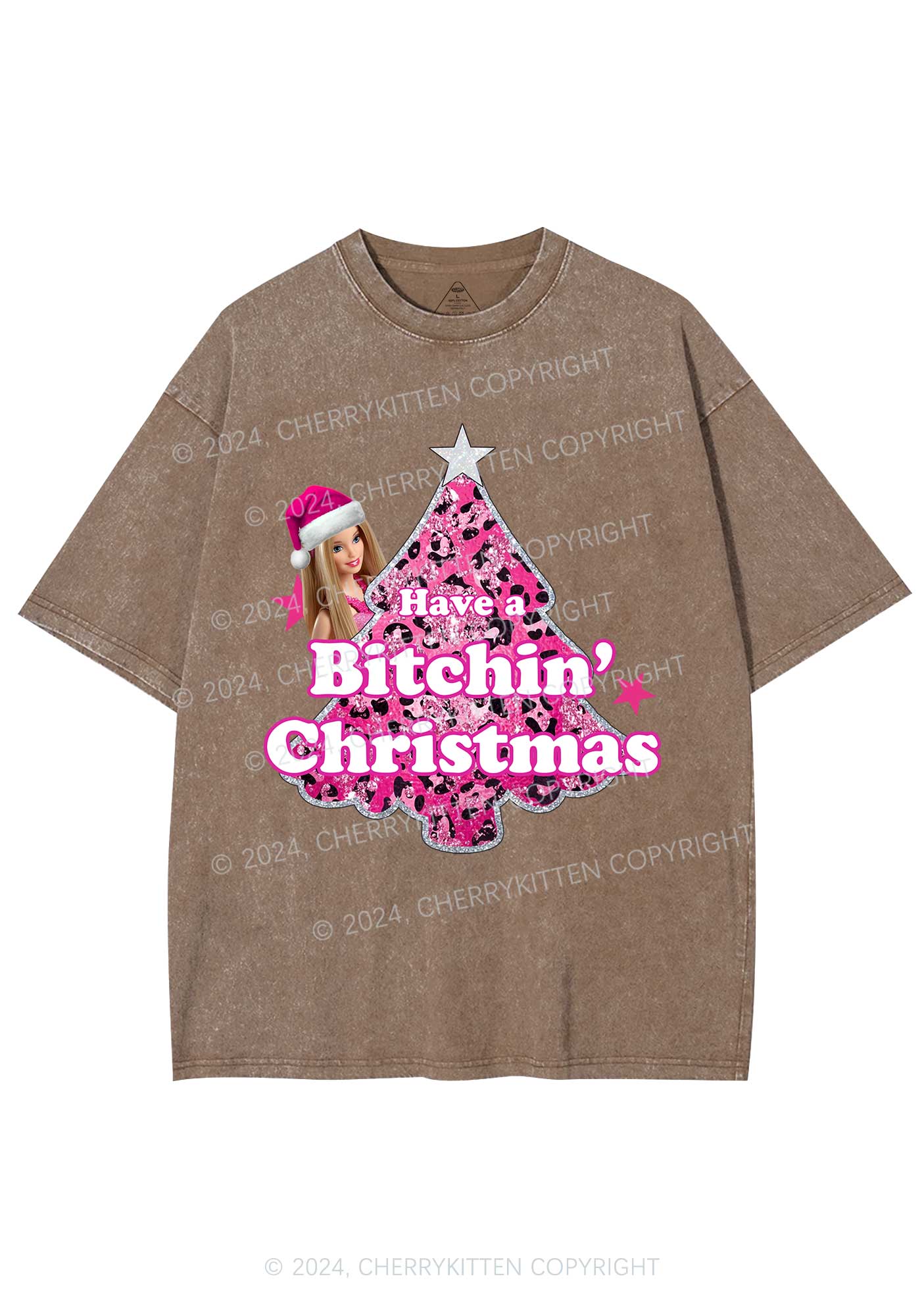 Christmas Bxxchin Y2K Washed Tee Cherrykitten