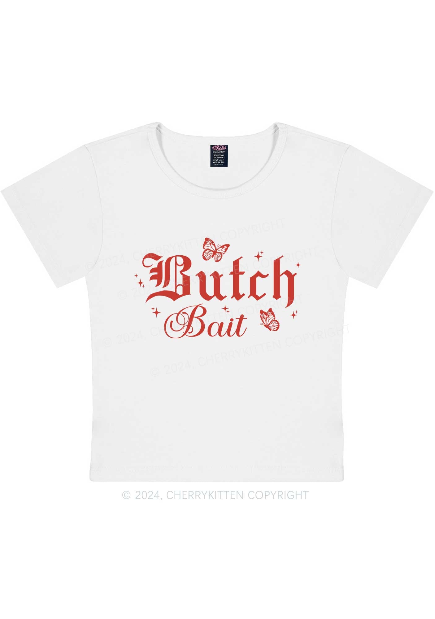 Curvy Butch Bait Y2K Baby Tee Cherrykitten