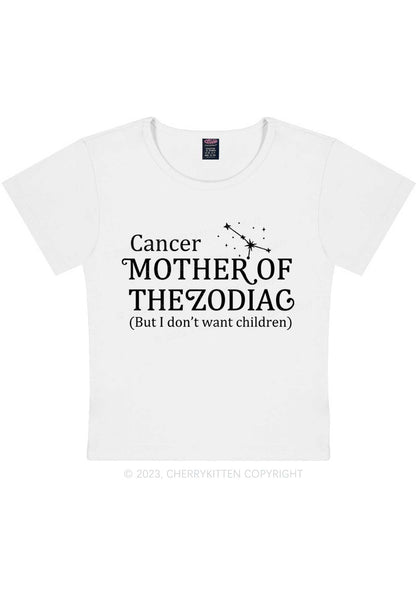 Curvy Mother Of The Zodiac Y2K Baby Tee Cherrykitten