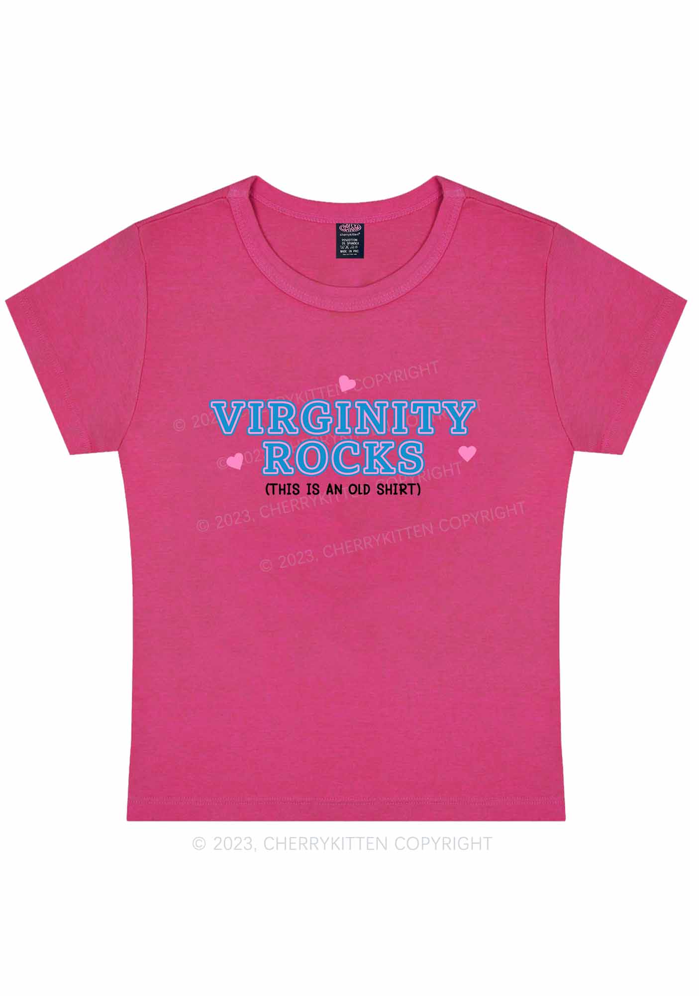 Curvy Virginity Rocks Y2K Baby Tee Cherrykitten