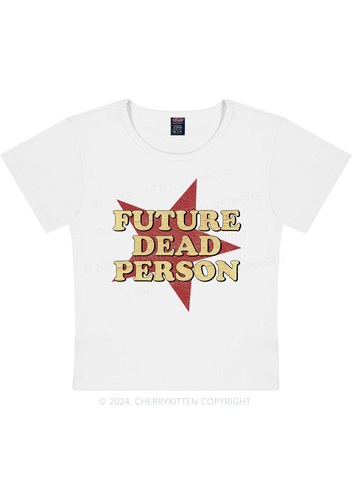 Dead Person Y2K Baby Tee Cherrykitten