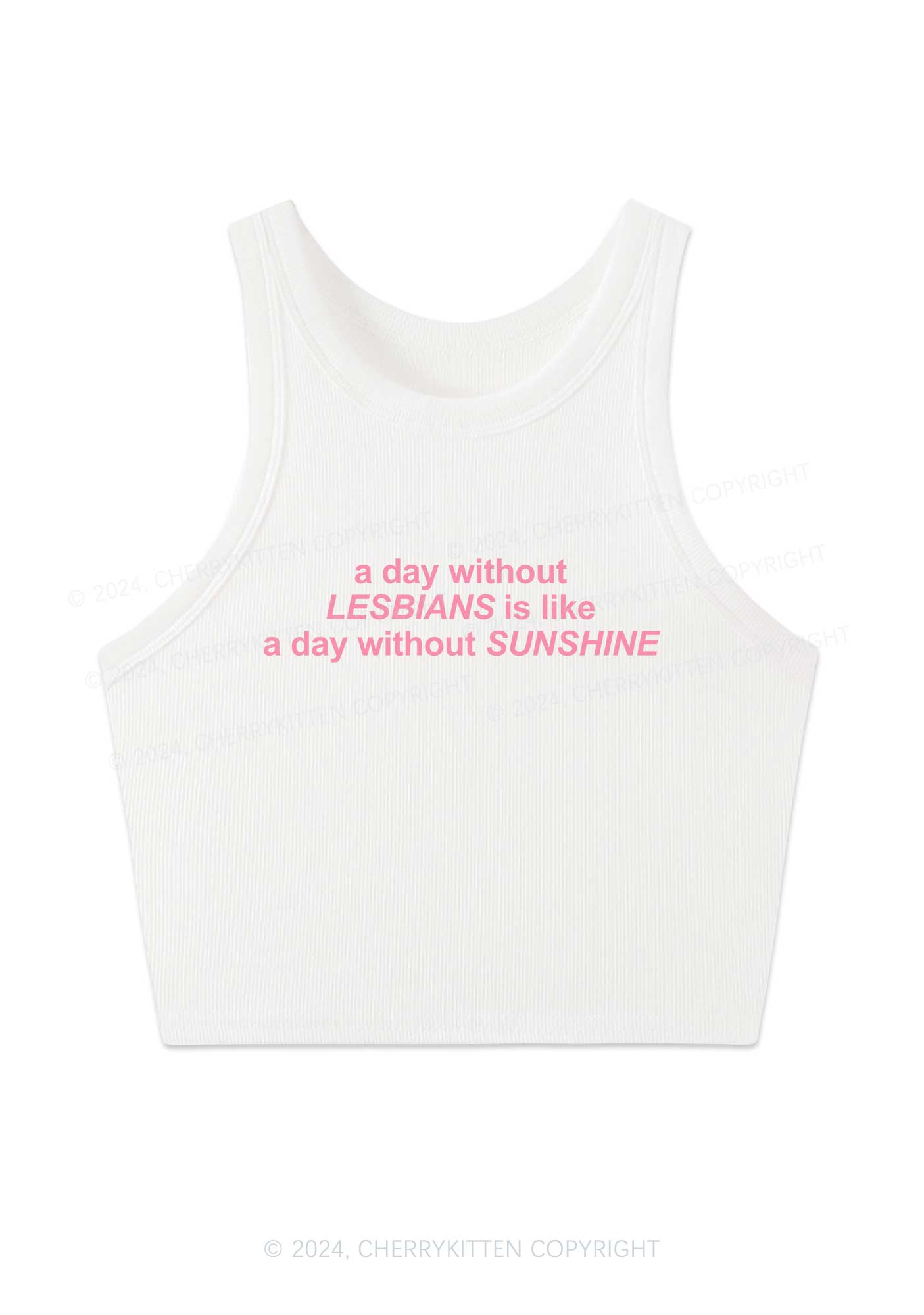 Lesbians Sunshine Y2K Crop Tank Top Cherrykitten