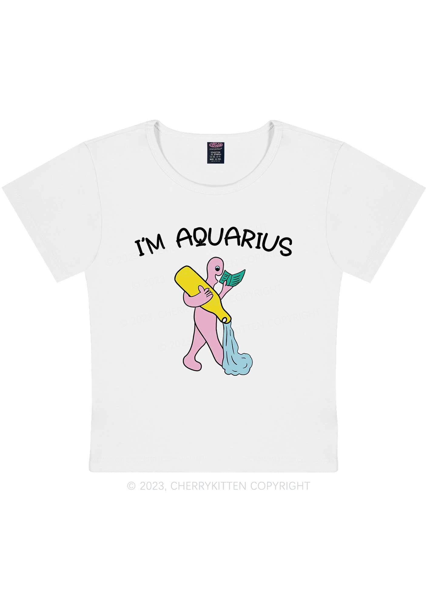 Curvy I'm Aquarius Y2K Baby Tee Cherrykitten