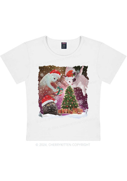 Christmas Cats Gift Y2K Baby Tee Cherrykitten