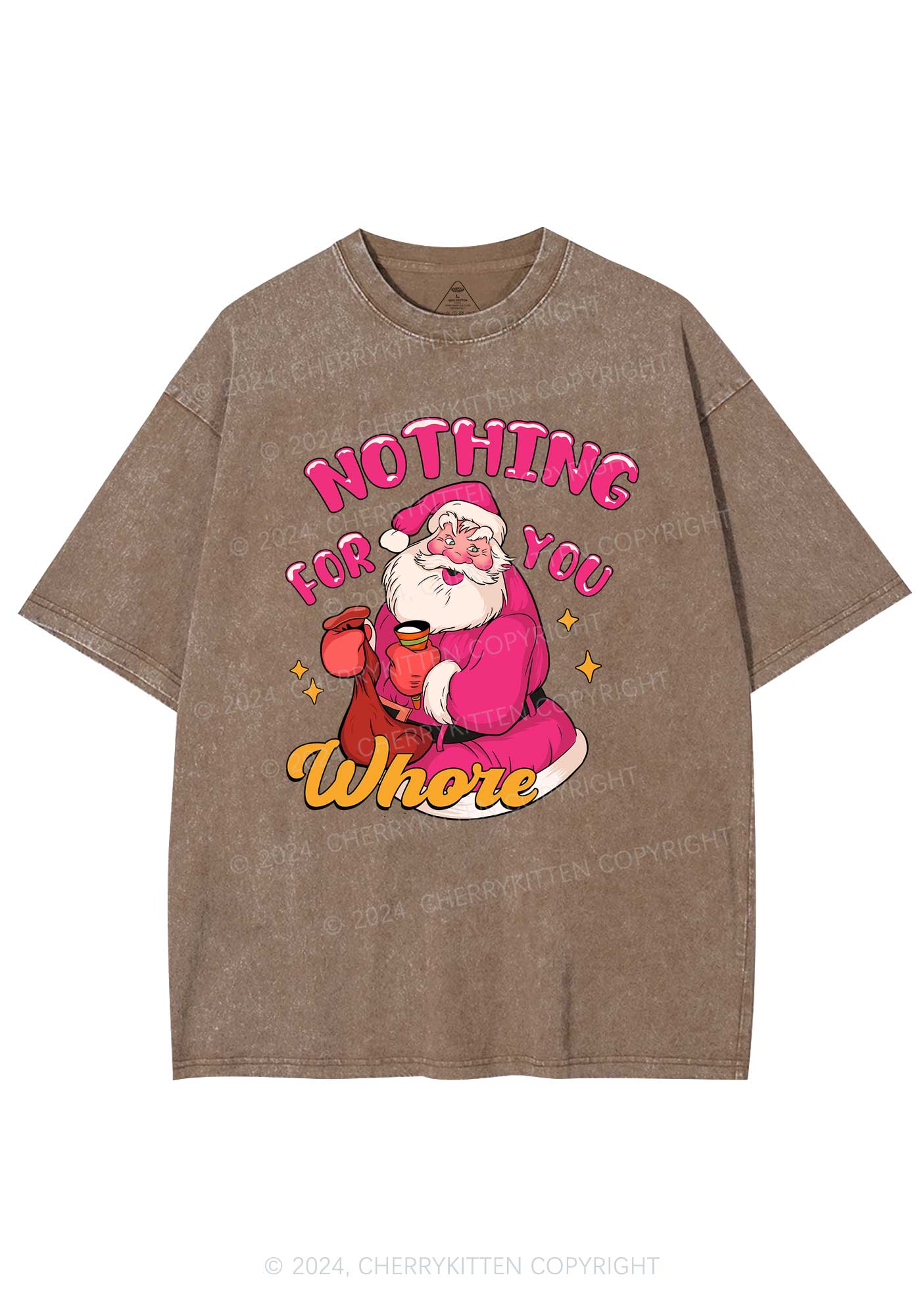 Christmas Nothing For Santa Y2K Washed Tee Cherrykitten