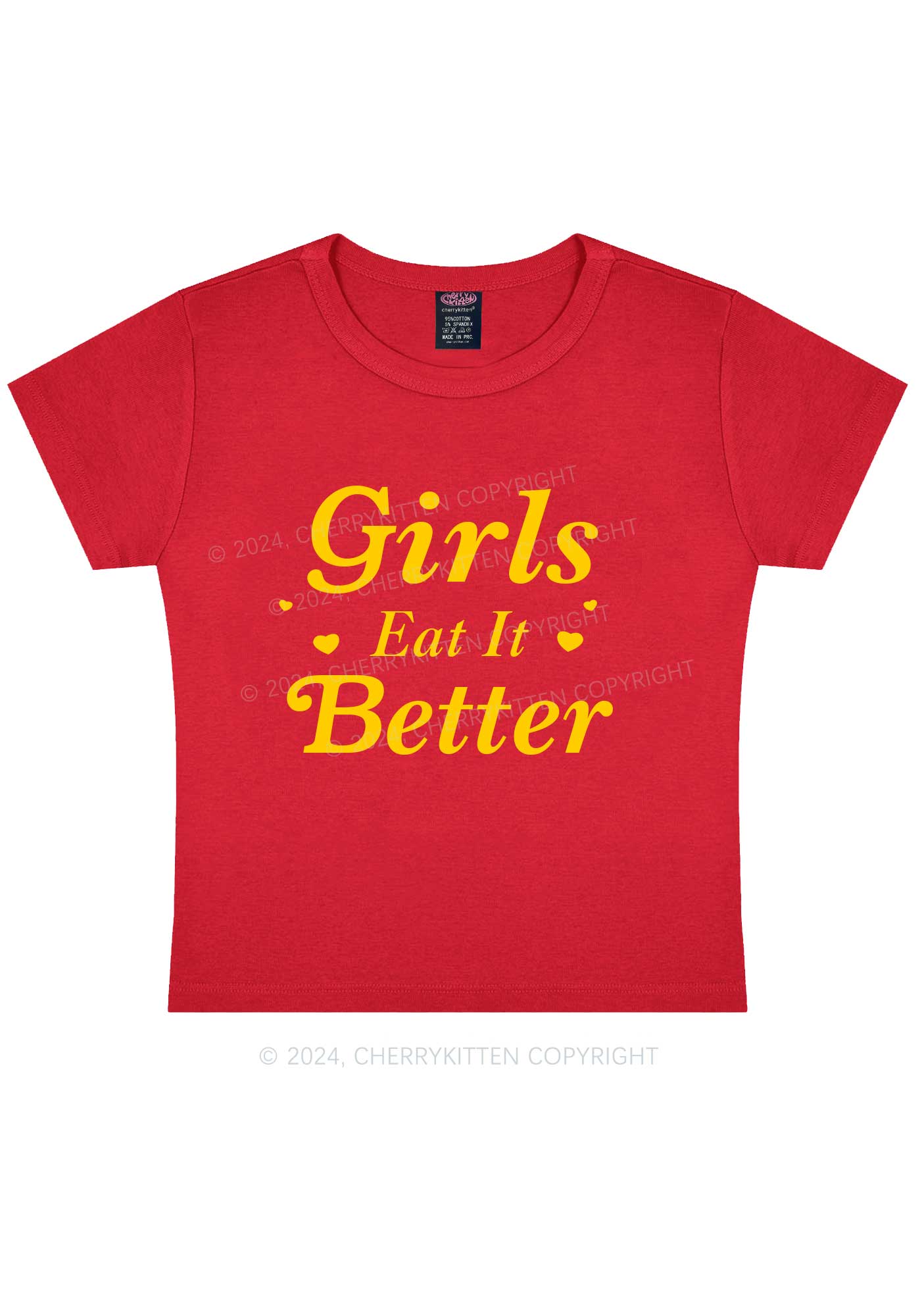 Girls Eat Better Y2K Baby Tee Cherrykitten