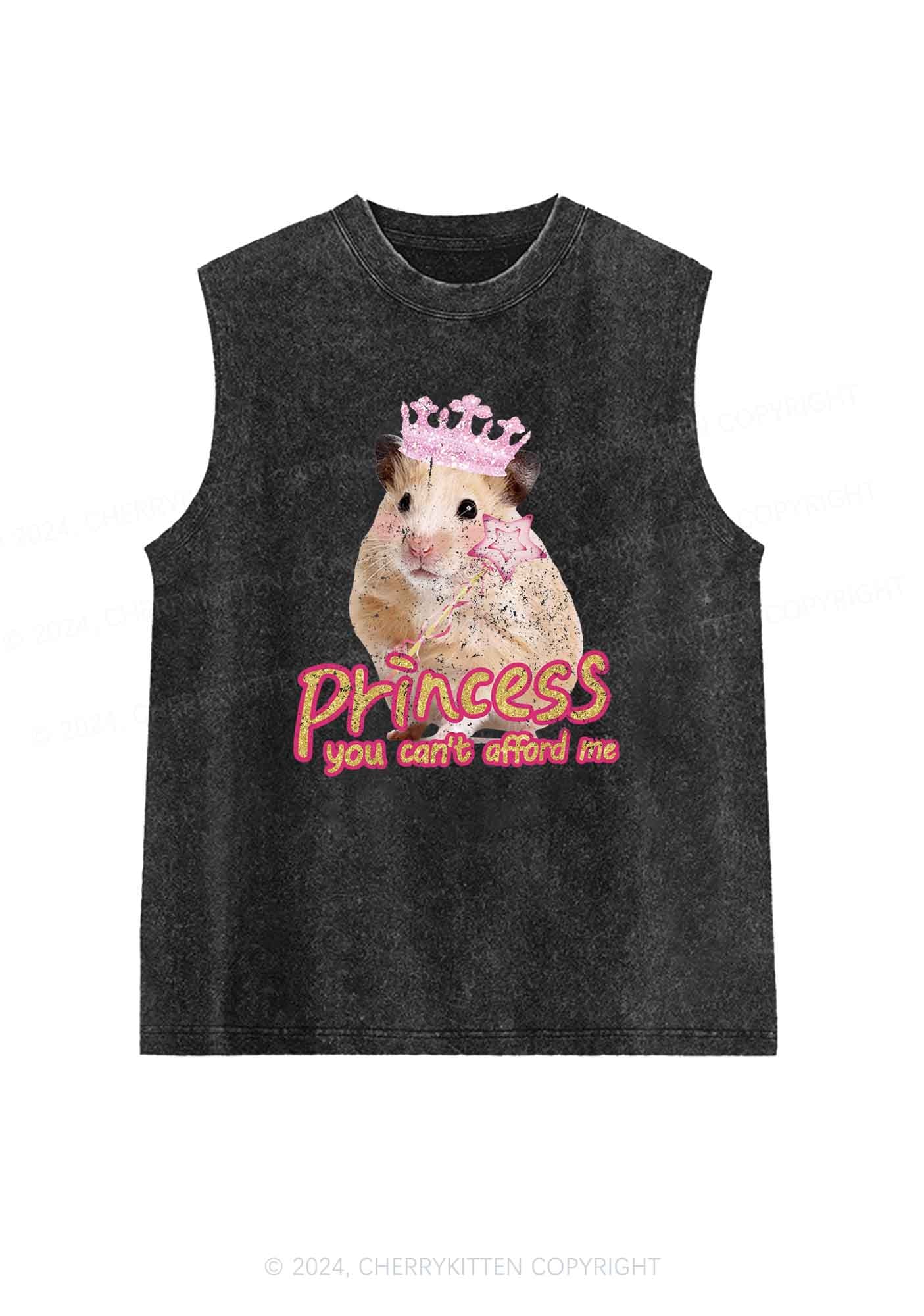 Princess You Can't Afford Me Y2K Washed Tank Cherrykitten