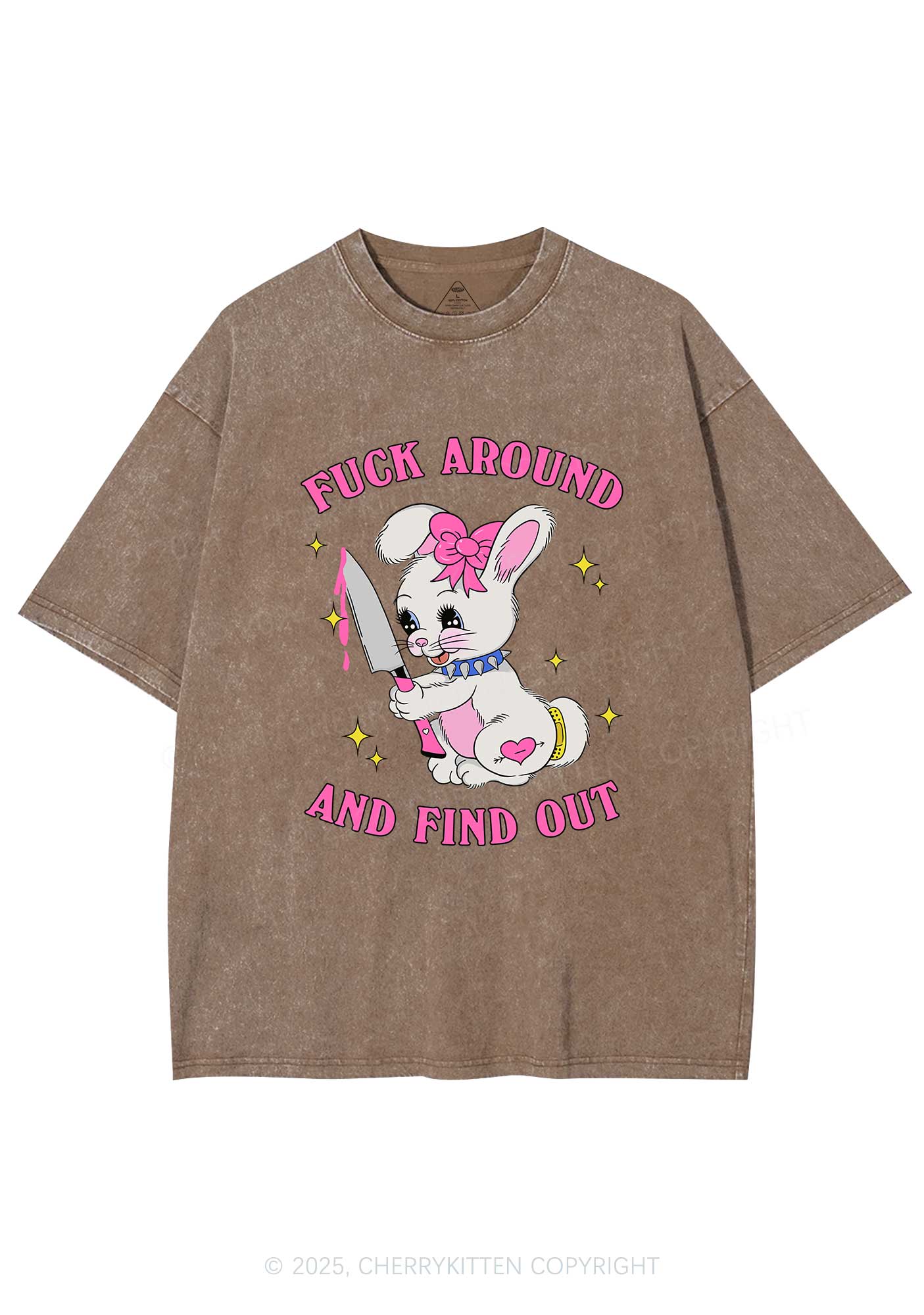 Fxxk Around Bunny Y2K Washed Tee Cherrykitten