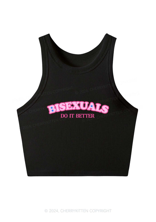 Bisexuals Do It Better Y2K Crop Tank Top Cherrykitten