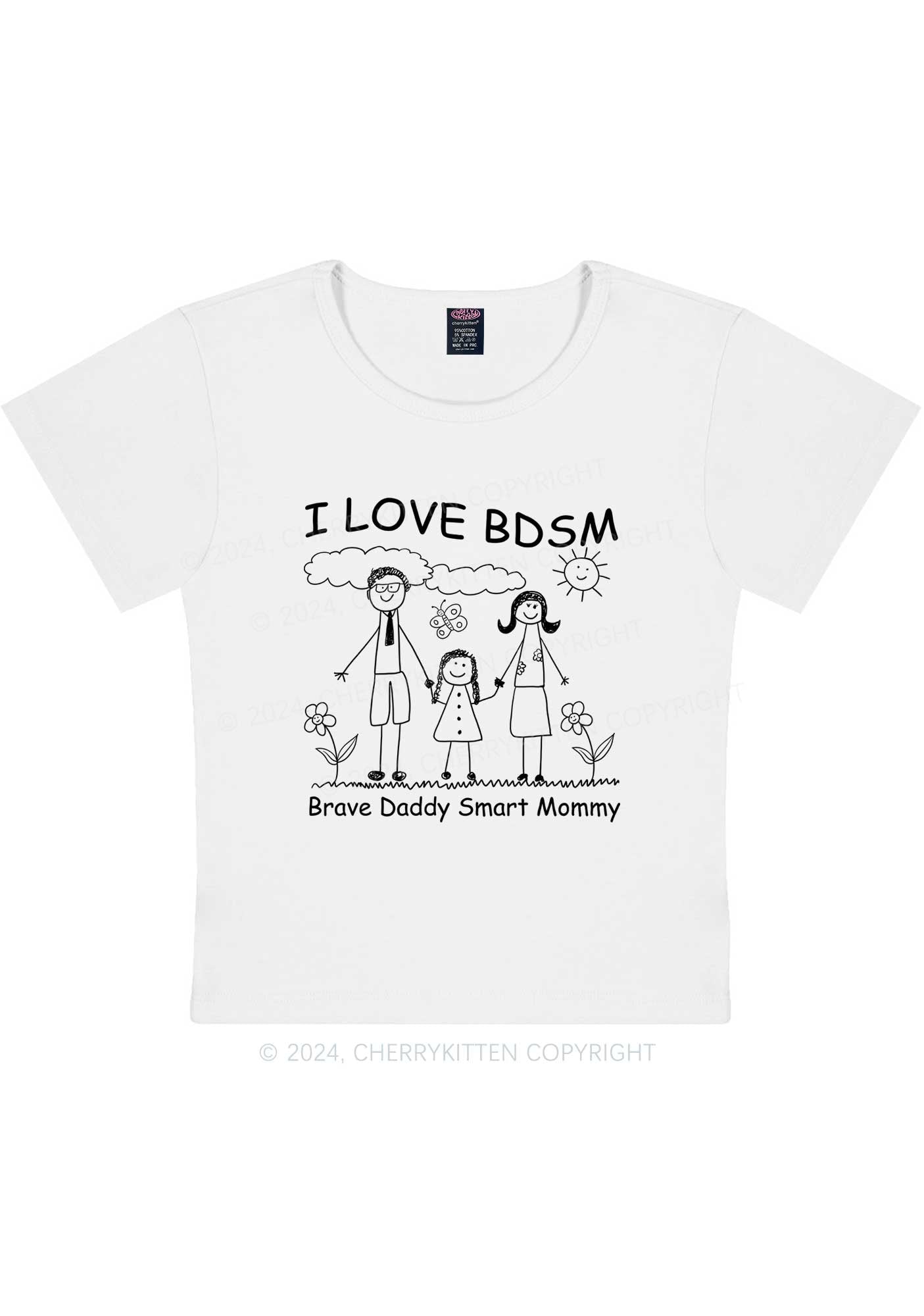 I Love BDSM Y2K Baby Tee Cherrykitten