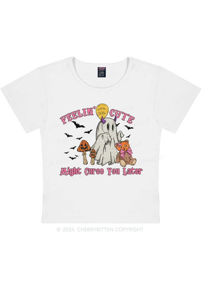 Halloween Feelin Cute Y2K Baby Tee Cherrykitten