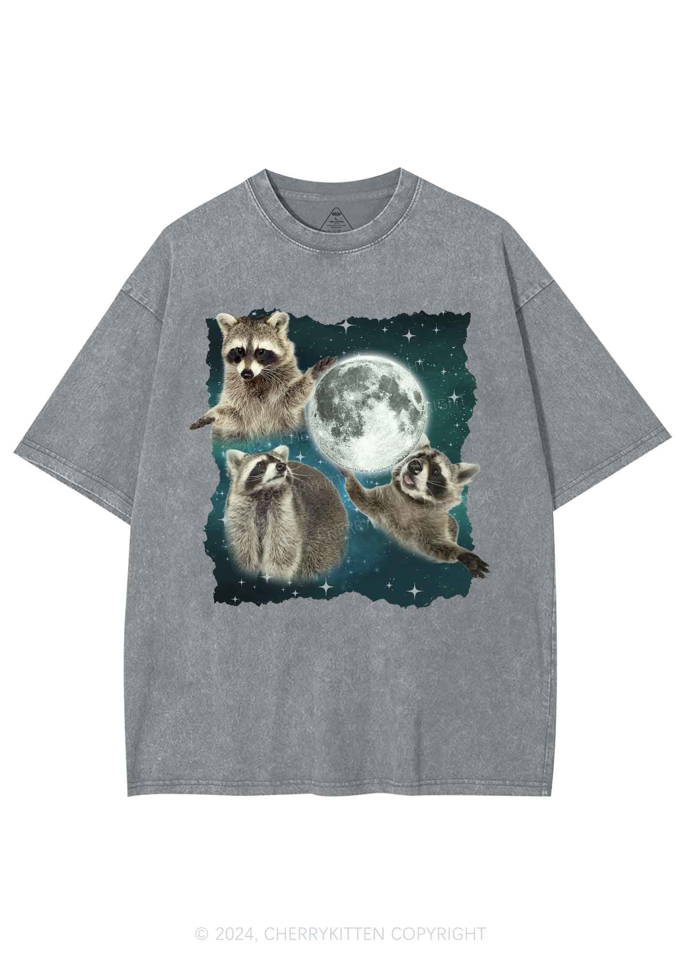 Raccoon Moon Y2K Washed Tee Cherrykitten