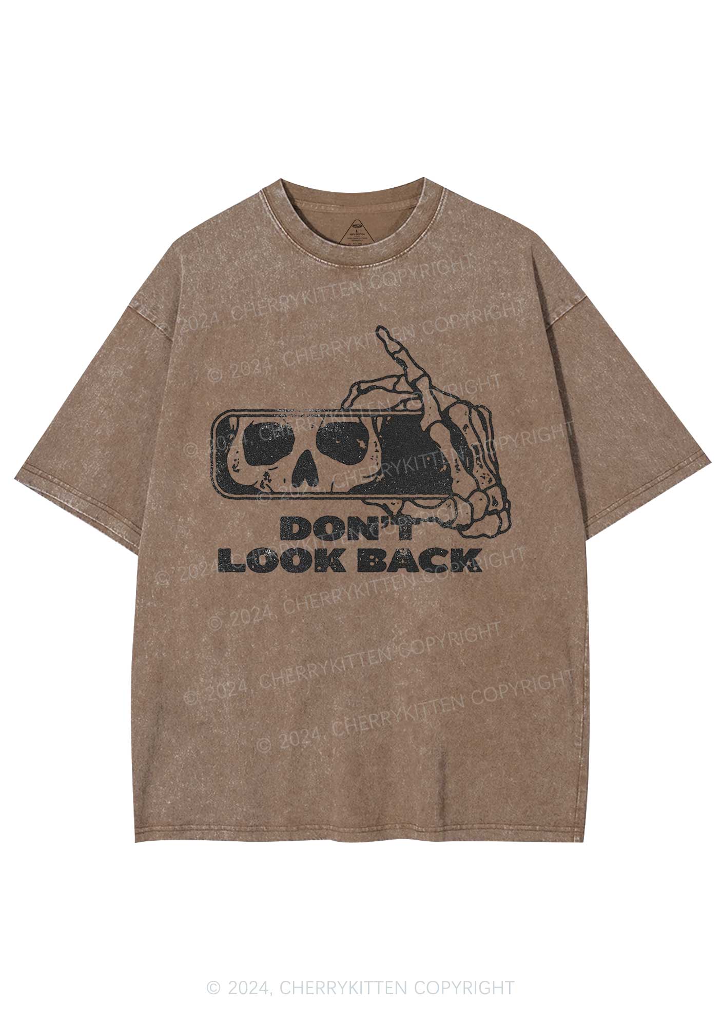 Halloween Don't Look Back Y2K Washed Tee Cherrykitten