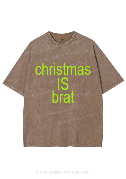 Christmas Is Brat Y2K Washed Tee Cherrykitten