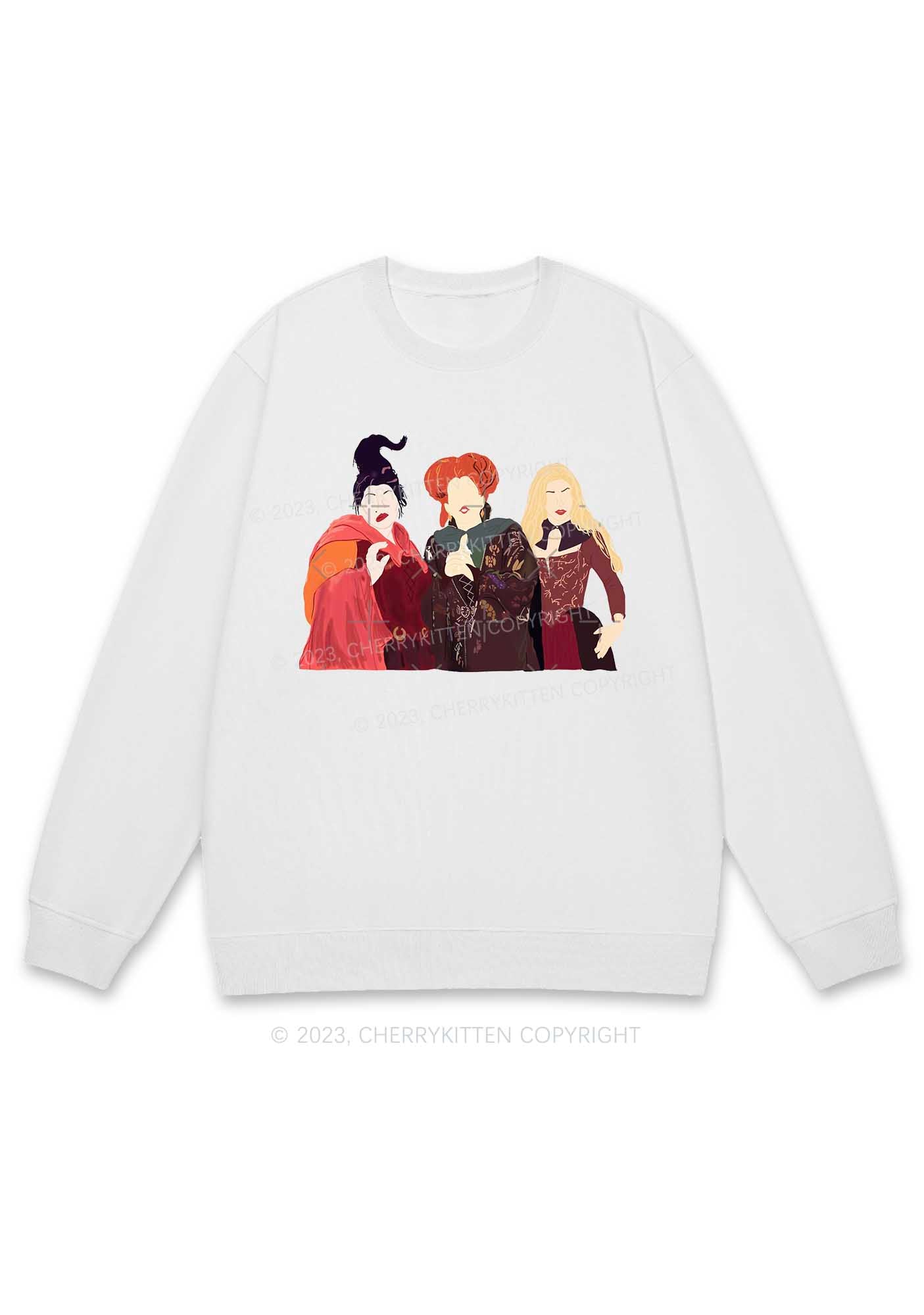 Three Witches Halloween Y2K Sweatshirt Cherrykitten